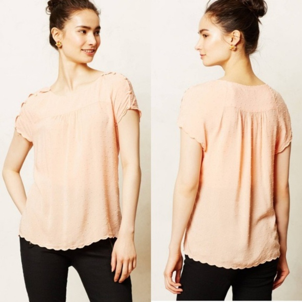 Anthropologie Maeve Swiss dot blouse
